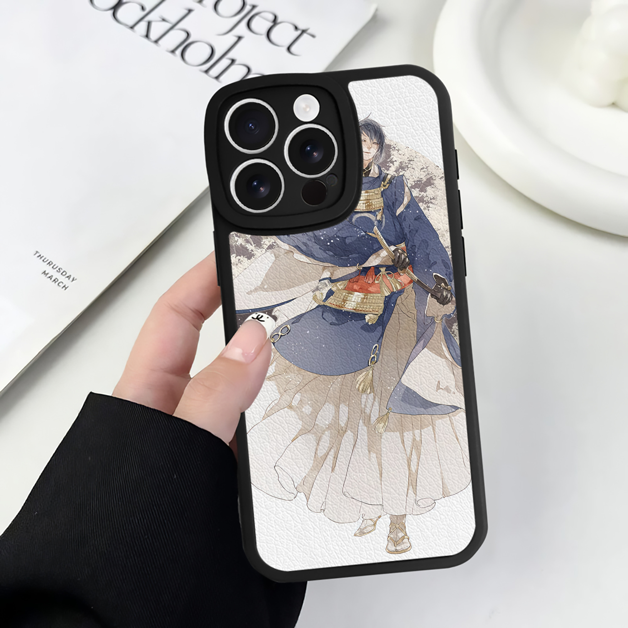 （画像用） 刀剣乱舞 Touken Ranbu 【iPhone 16シリーズ対応】シリコンスマホケース（レザー調） 材質：シリコン
